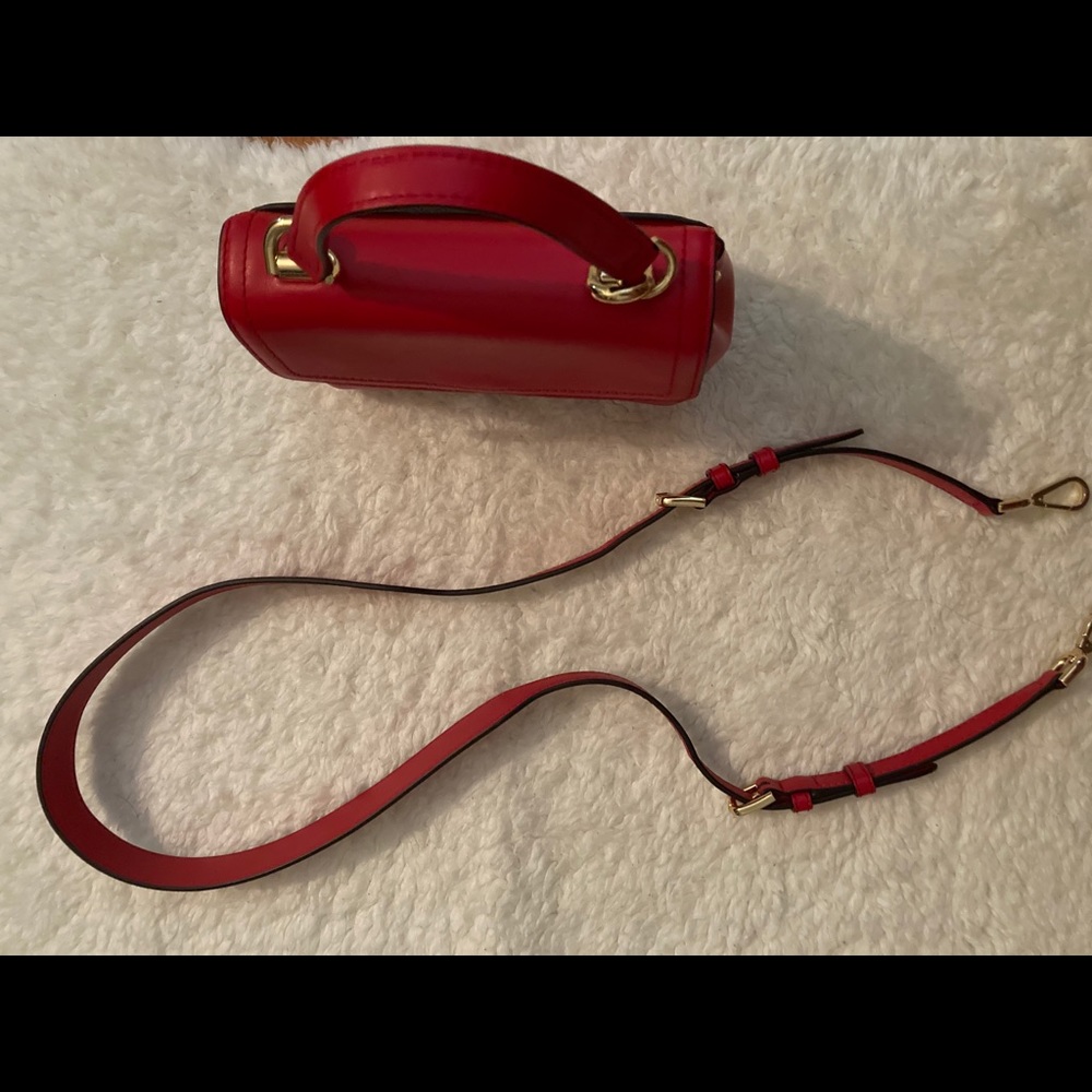 Michael Kors Red Mini Purse With Strap - Picture 7 of 9